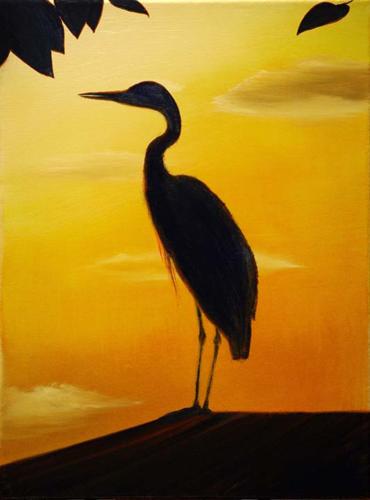 Heron at Sunset